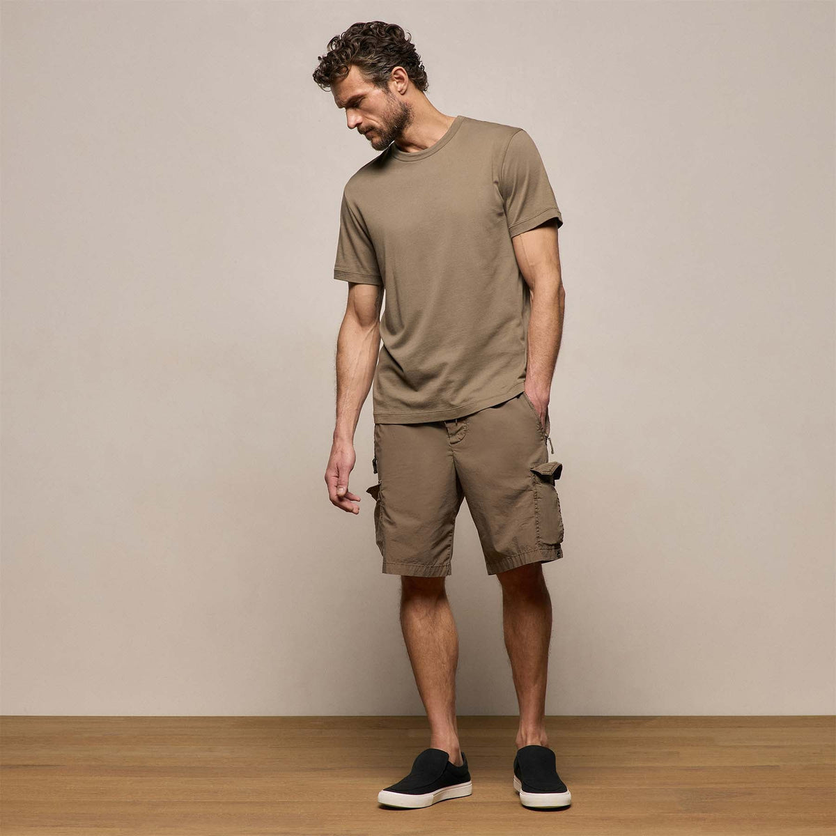 Sweat ras du cou brossé - Vert olive clair