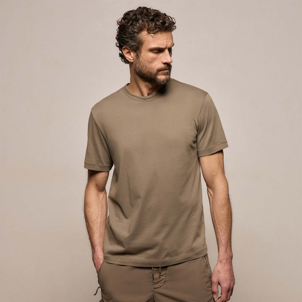 Sweat ras du cou brossé - Vert olive clair