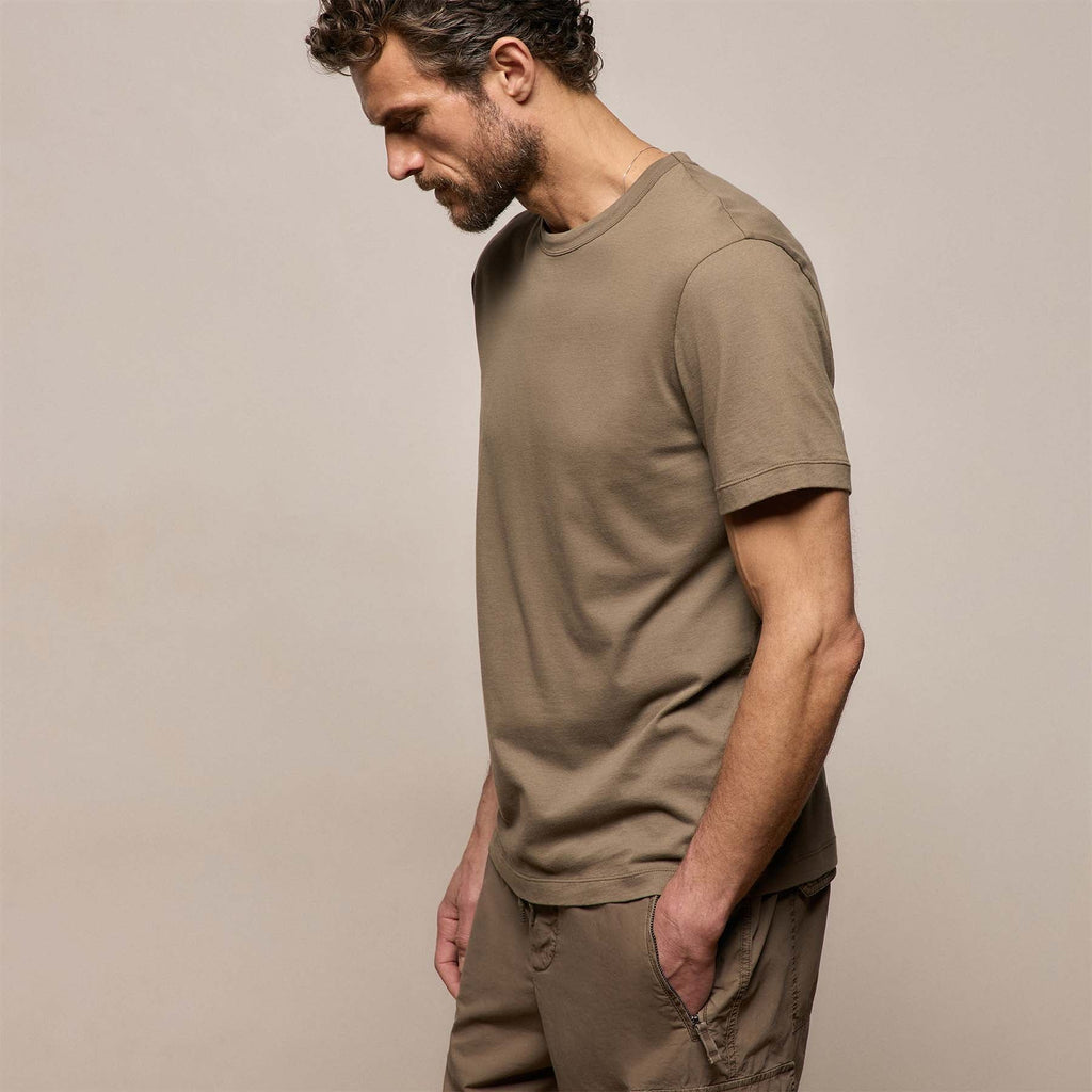 Sweat ras du cou brossé - Vert olive clair