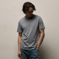 T-shirt manches courtes en coton et cachemire - Minerai