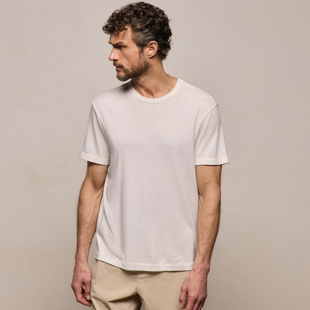 T-shirt à manches courtes en cachemire de coton - Blanc