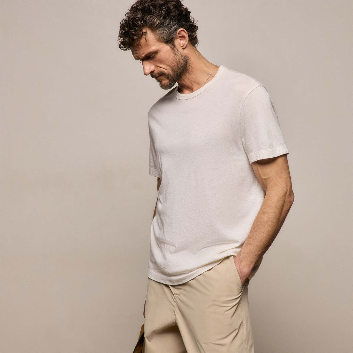T-shirt à manches courtes en cachemire de coton - Blanc