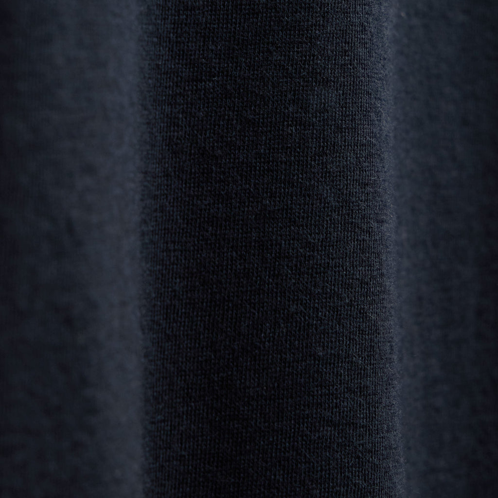 Coton Cachemire Polo Ouvert - Bleu Noir