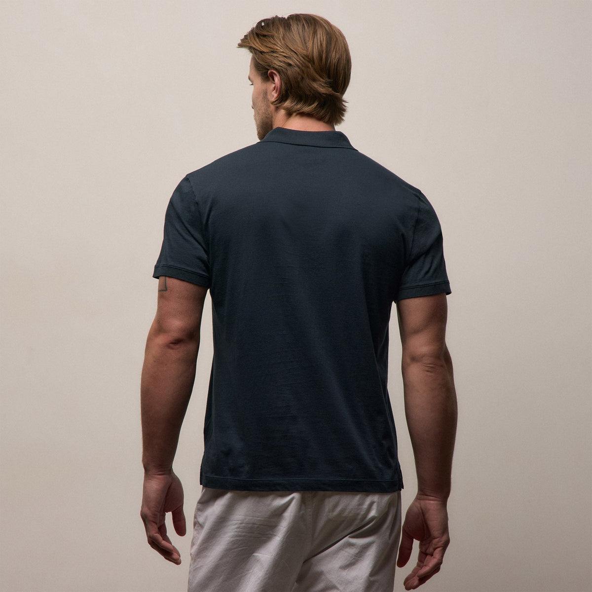 Polo en jersey - Bleu marine
