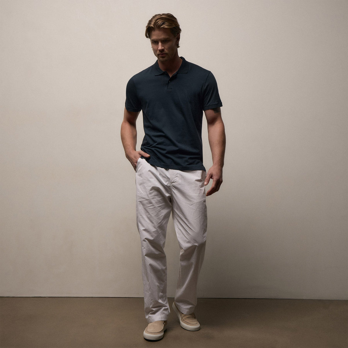 Polo en jersey - Bleu marine