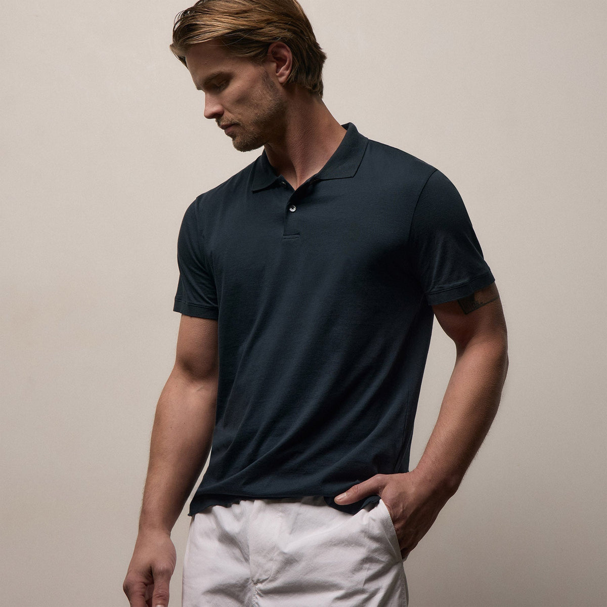 Coffret cadeau polo en jersey pour homme - Noir/Blanc/Bleu marine