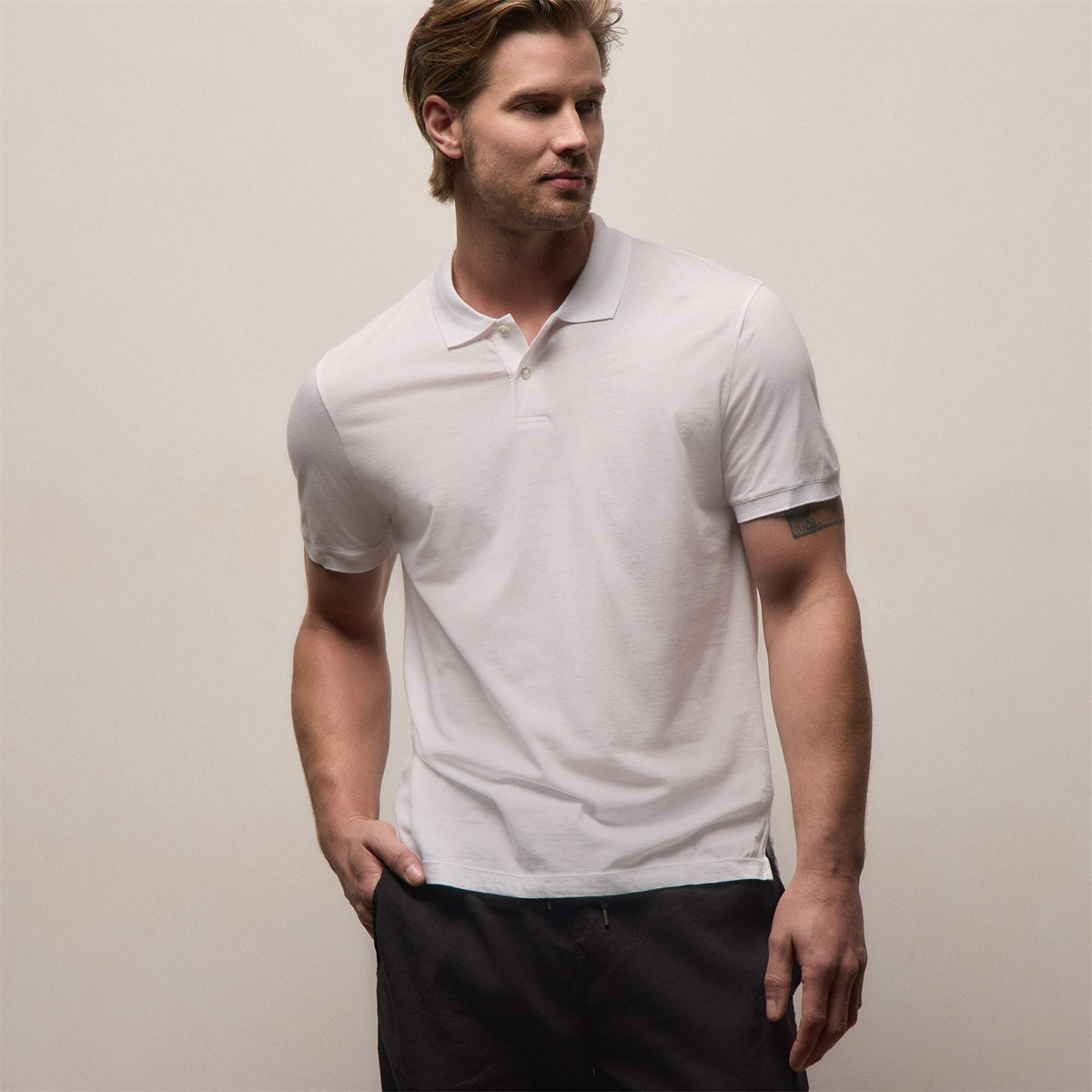 Polo en jersey - Blanc