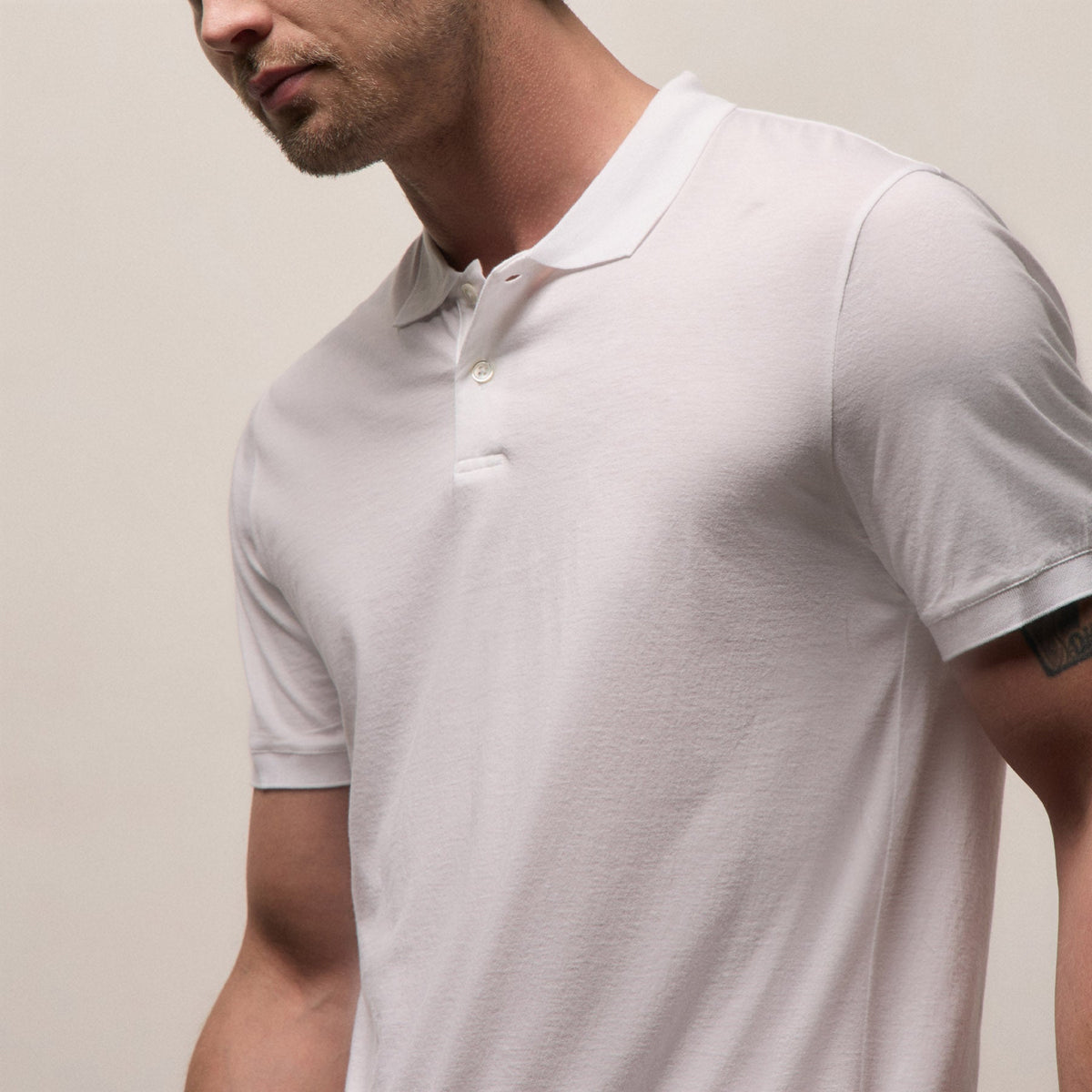 Polo en jersey - Blanc