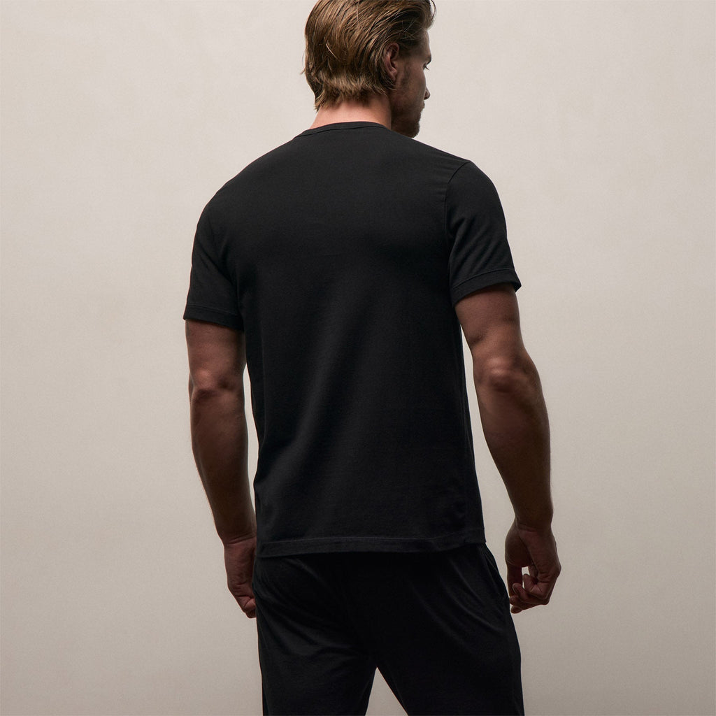 T-shirt de détente en jersey amélioré - Noir