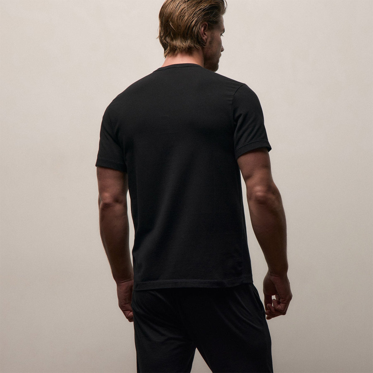 T-shirt de détente en jersey amélioré - Noir