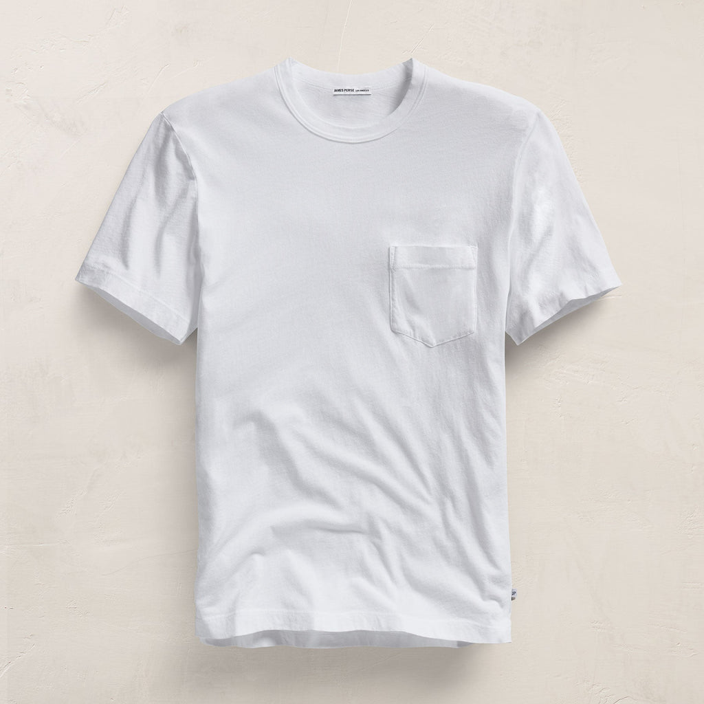 T-shirt léger en jersey à poche – Blanc