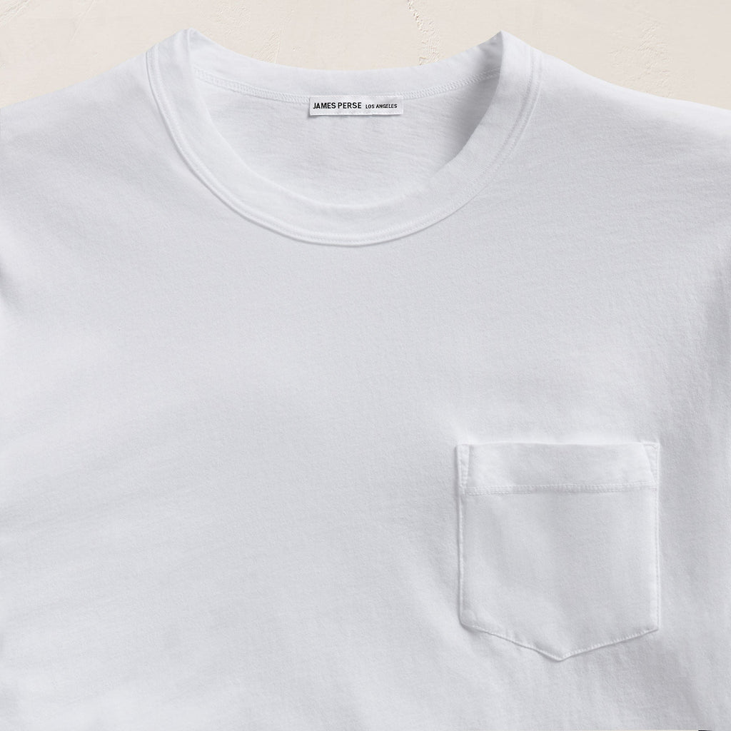 T-shirt léger en jersey à poche – Blanc