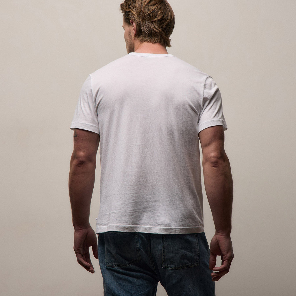 T-shirt léger en jersey à poche – Blanc