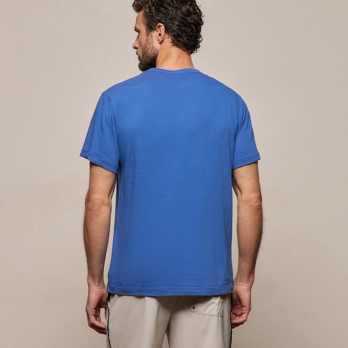 T-shirt ras du cou à manches courtes - Bleu baltique