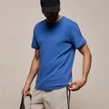 T-shirt ras du cou à manches courtes - Bleu baltique