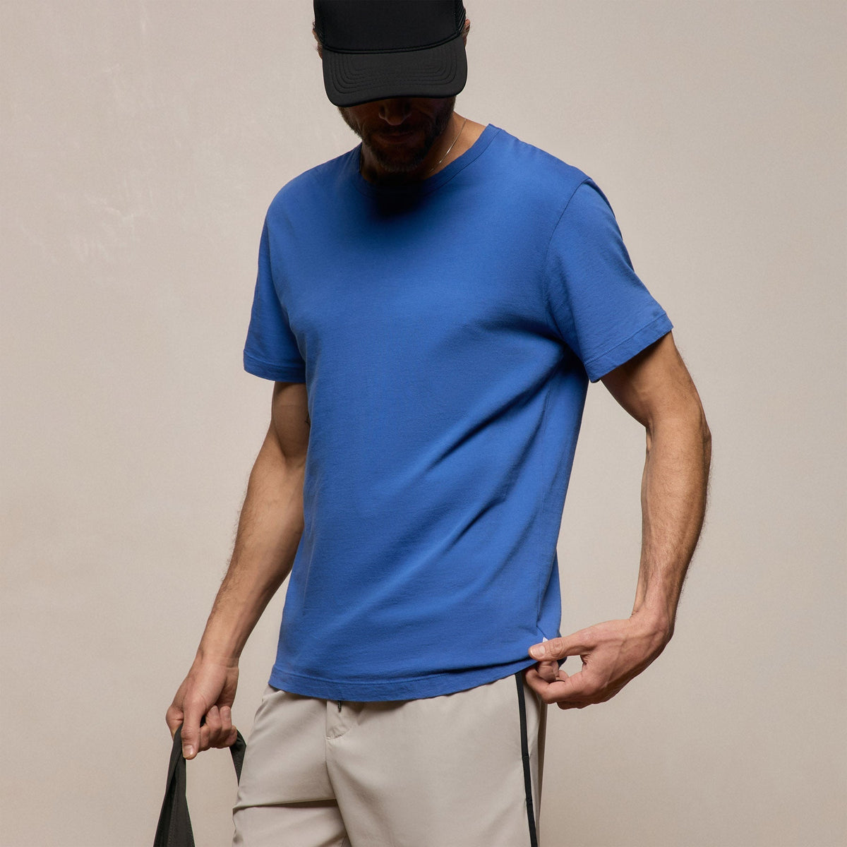 T-shirt ras du cou à manches courtes - Bleu baltique