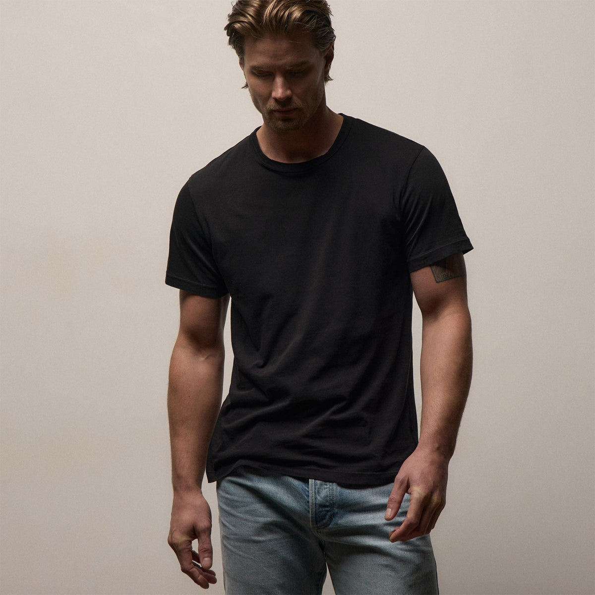 Lot de 3 tee-shirts à col rond et manches courtes – Noir