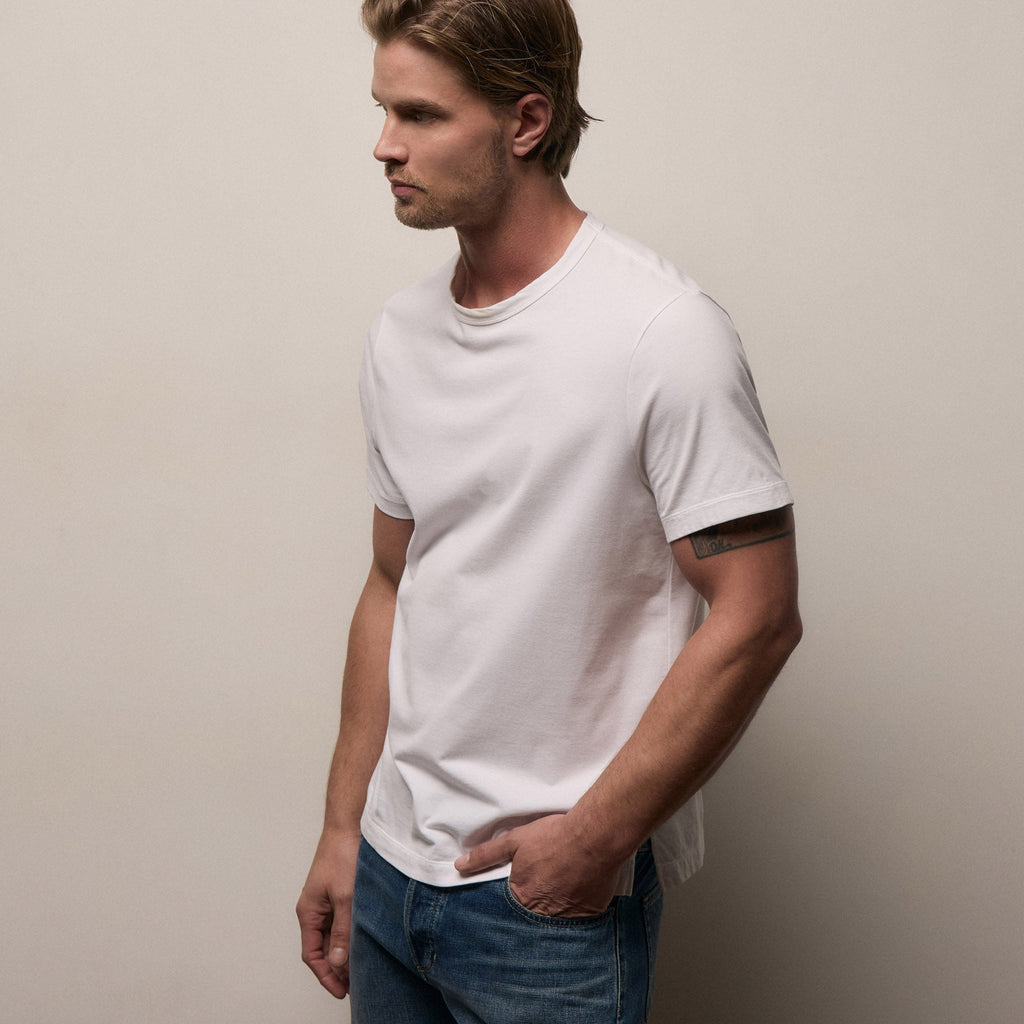 T-shirt col rond Heavy Luxe Jersey - Blanc
