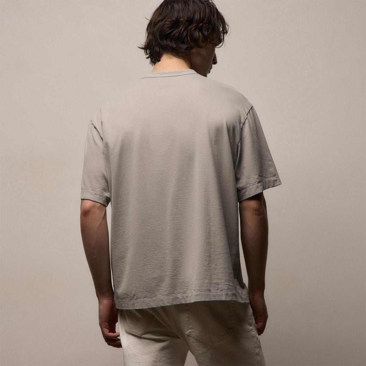Pull ras du cou oversize en jersey lourd de luxe - Fog