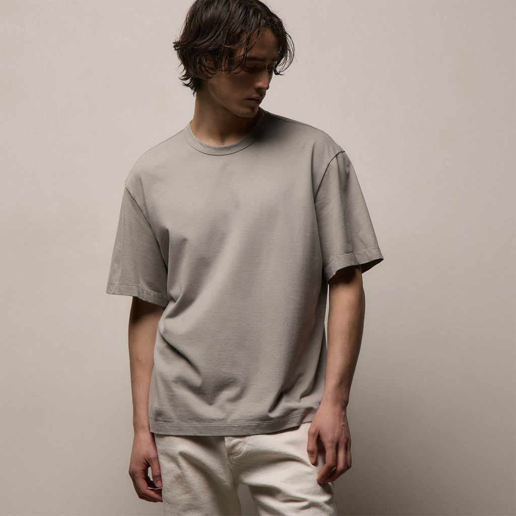 Pull ras du cou oversize en jersey lourd de luxe - Fog