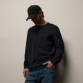 T-shirt ample manches longues en jersey de coton lourd – Noir