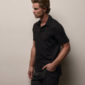Polo en jersey suédé – Noir