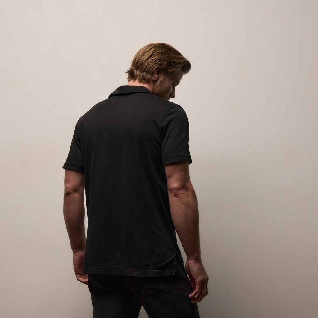 Polo en jersey suédé – Noir