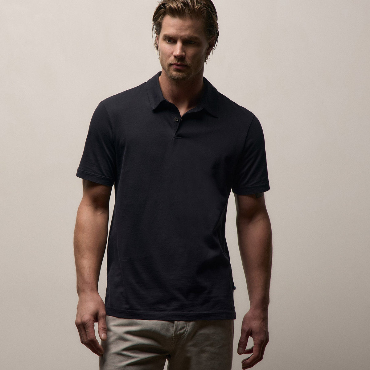Polo en jersey suédé - Profond