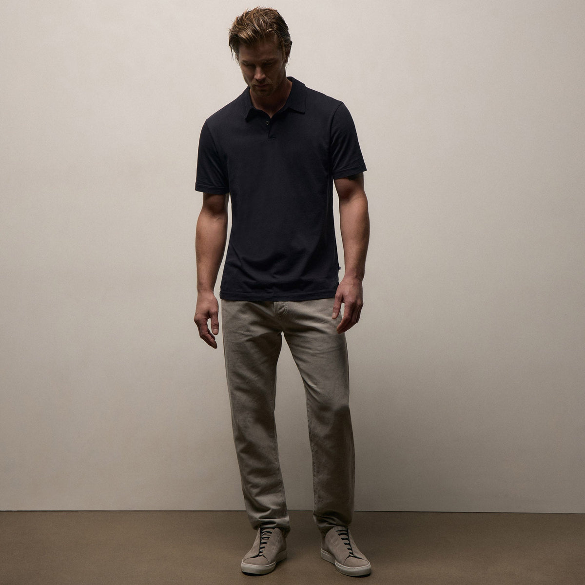 Polo en jersey suédé - Profond