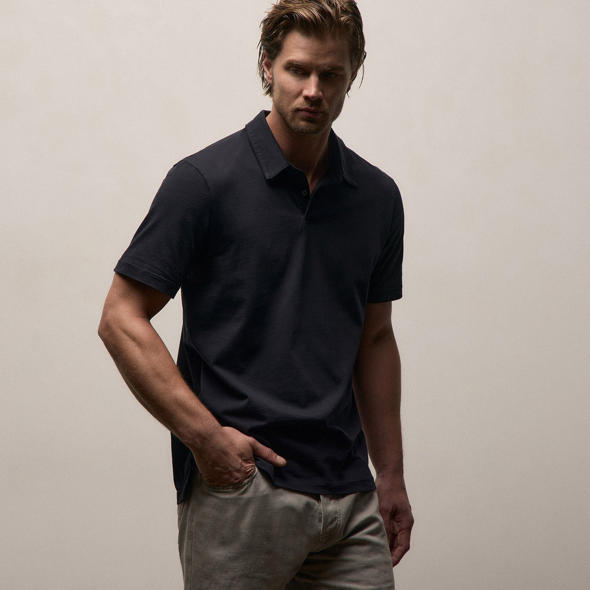 Lot de 3 Polos en Jersey Suédé - Noir/Blanc/Foncé