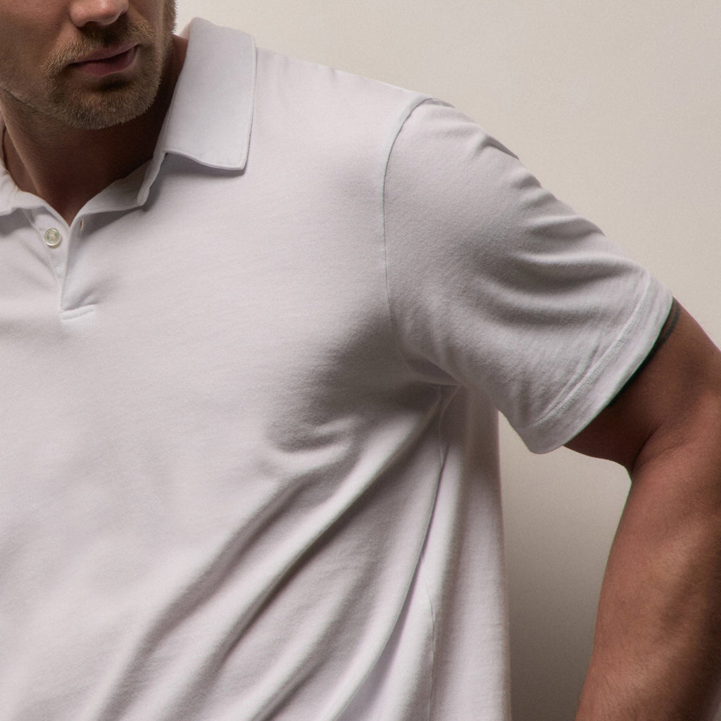Polo en jersey suédé - Blanc
