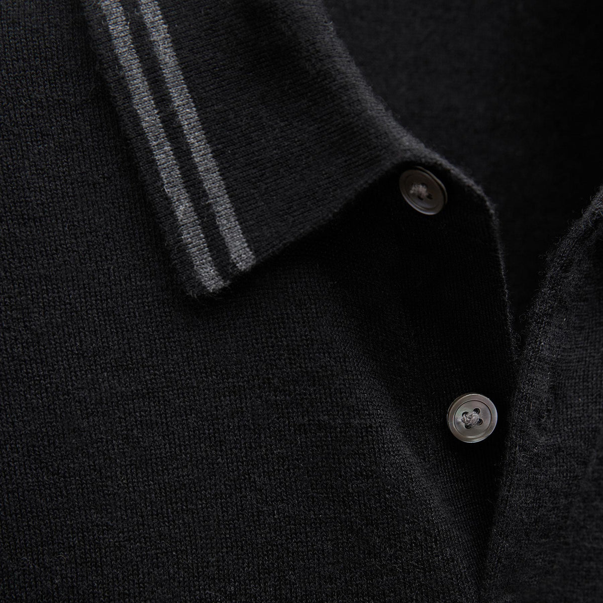 Polo en cachemire ultrafin - Noir/Anthracite