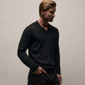 Polo en Cachemire Ultrafin Manches Longues - Noir